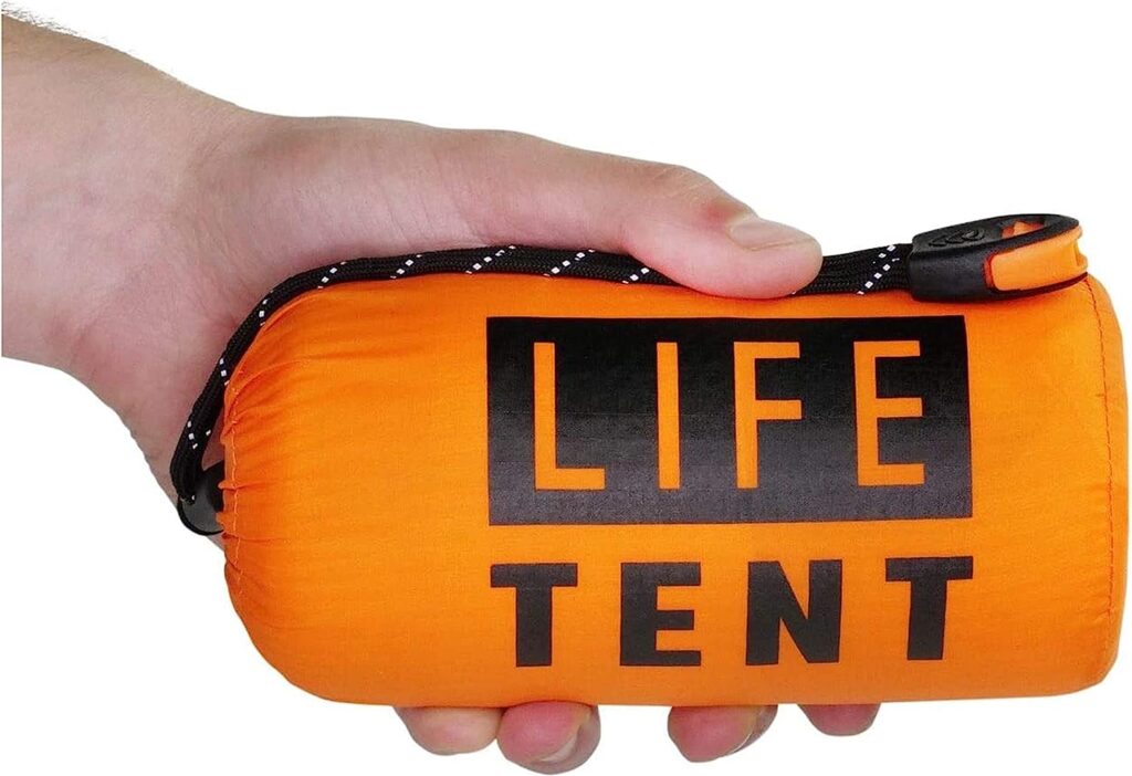 Go Time Gear Emergency Survival Shelter - 2 Person Emergency Tent - Use as a Survival Tent, Emergency Shelter, Tube Tent, Survival Tarpaulin - Includes Survival Whistle  Paracord