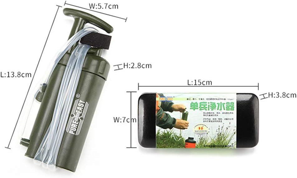 Lixada Pure Easy Portable Ceramic 0.1 Micron 2000L Soldier Water Filter Purifier Cleaner for Outdoor Survival Hiking Camping Emergency